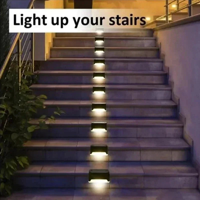 Solar Led Outdoor Garden Stair - Waterproof Solar Powered Deck Lamps