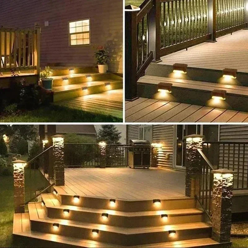 Solar Led Outdoor Garden Stair - Waterproof Solar Powered Deck Lamps