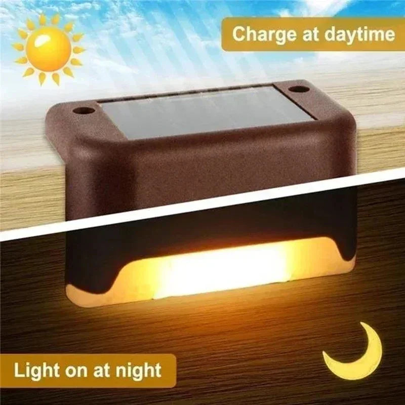 Solar Led Outdoor Garden Stair - Waterproof Solar Powered Deck Lamps